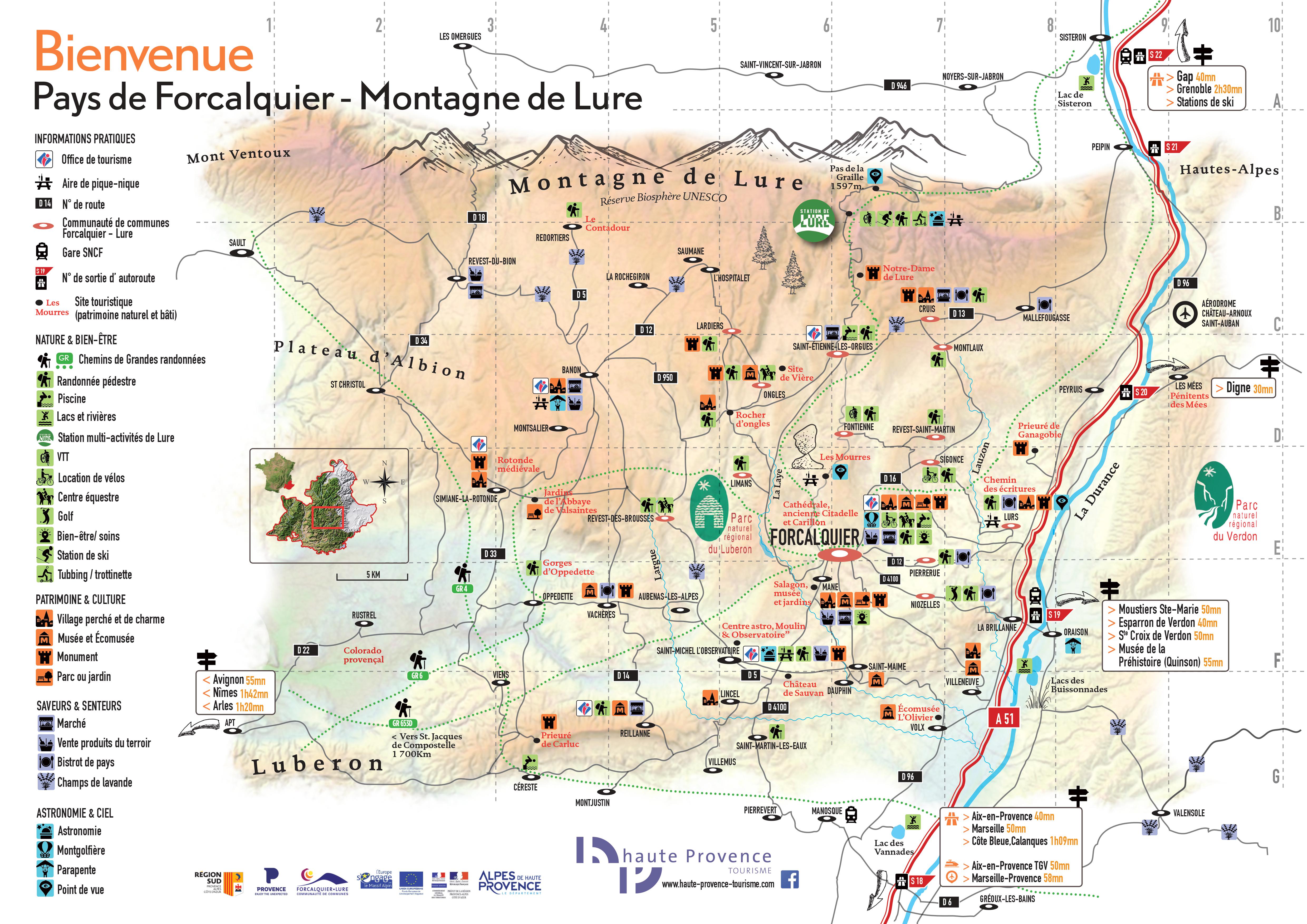 carte touristique de la provence